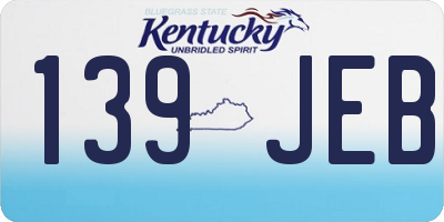 KY license plate 139JEB