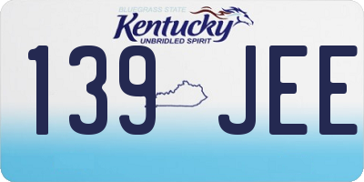 KY license plate 139JEE
