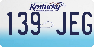 KY license plate 139JEG