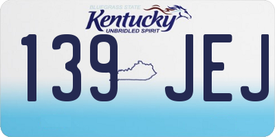 KY license plate 139JEJ