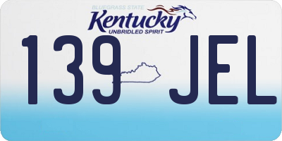 KY license plate 139JEL