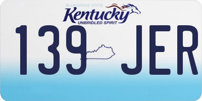 KY license plate 139JER
