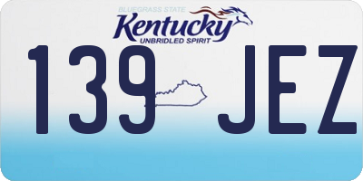 KY license plate 139JEZ