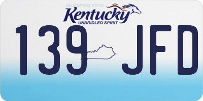 KY license plate 139JFD