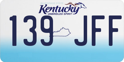 KY license plate 139JFF