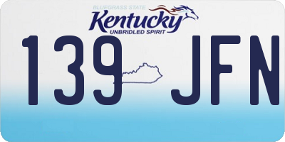 KY license plate 139JFN