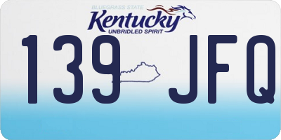 KY license plate 139JFQ