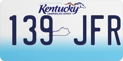 KY license plate 139JFR