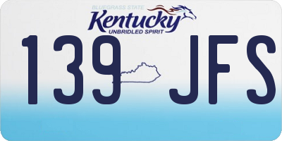 KY license plate 139JFS