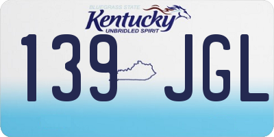 KY license plate 139JGL