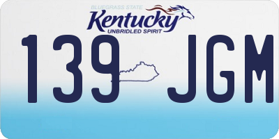 KY license plate 139JGM