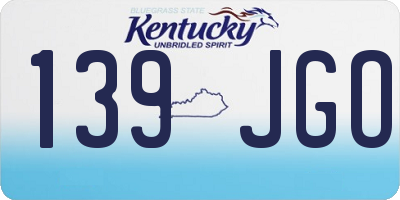 KY license plate 139JGO