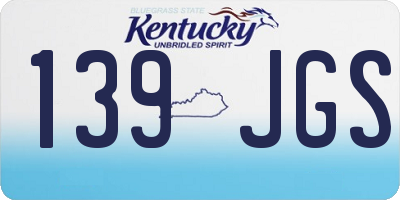 KY license plate 139JGS