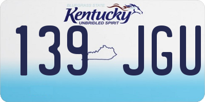 KY license plate 139JGU