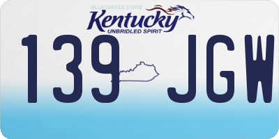 KY license plate 139JGW