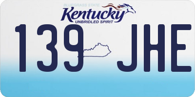 KY license plate 139JHE