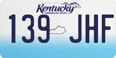 KY license plate 139JHF