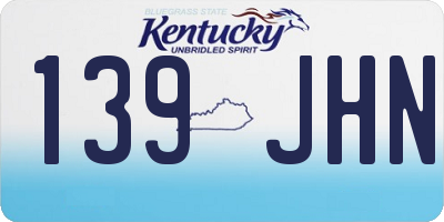 KY license plate 139JHN