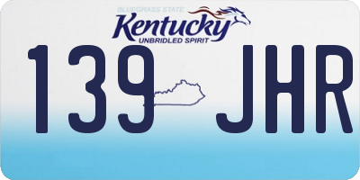 KY license plate 139JHR