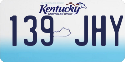 KY license plate 139JHY
