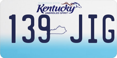 KY license plate 139JIG