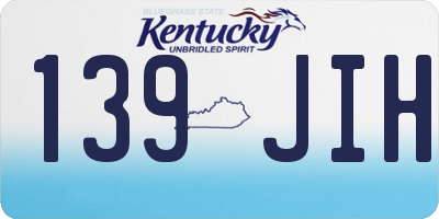 KY license plate 139JIH