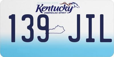KY license plate 139JIL