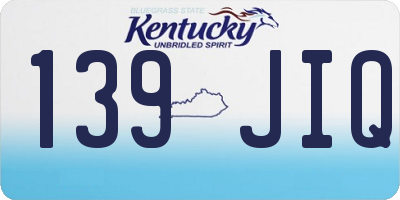 KY license plate 139JIQ