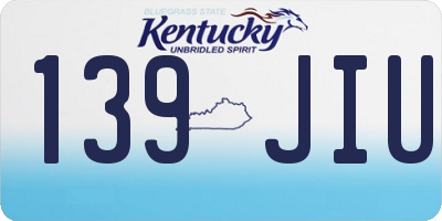 KY license plate 139JIU