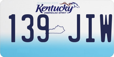 KY license plate 139JIW