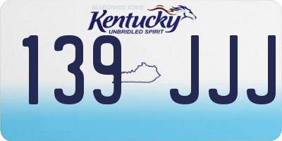 KY license plate 139JJJ