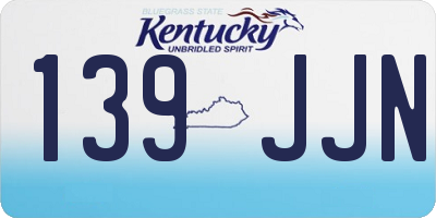 KY license plate 139JJN