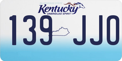 KY license plate 139JJO