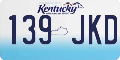 KY license plate 139JKD
