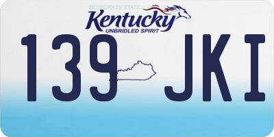 KY license plate 139JKI