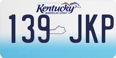 KY license plate 139JKP