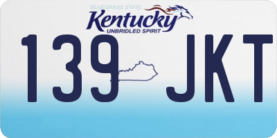 KY license plate 139JKT