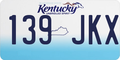 KY license plate 139JKX