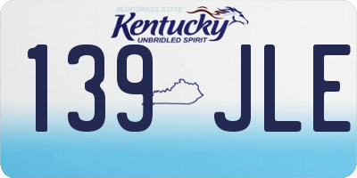 KY license plate 139JLE