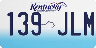 KY license plate 139JLM