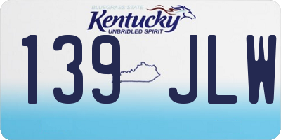 KY license plate 139JLW