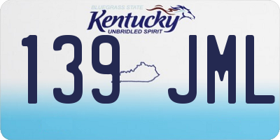 KY license plate 139JML