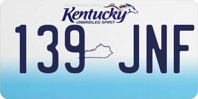 KY license plate 139JNF
