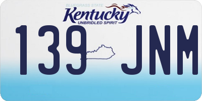 KY license plate 139JNM