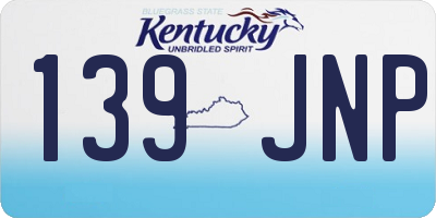 KY license plate 139JNP