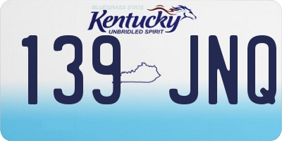 KY license plate 139JNQ