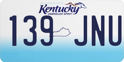 KY license plate 139JNU
