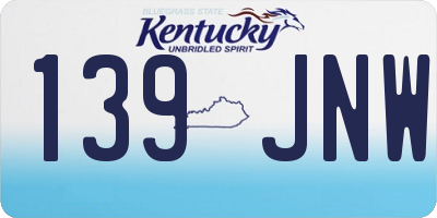 KY license plate 139JNW