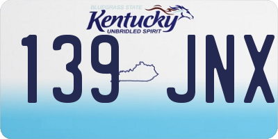KY license plate 139JNX