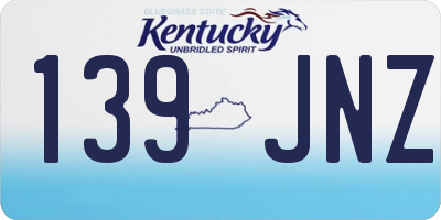 KY license plate 139JNZ